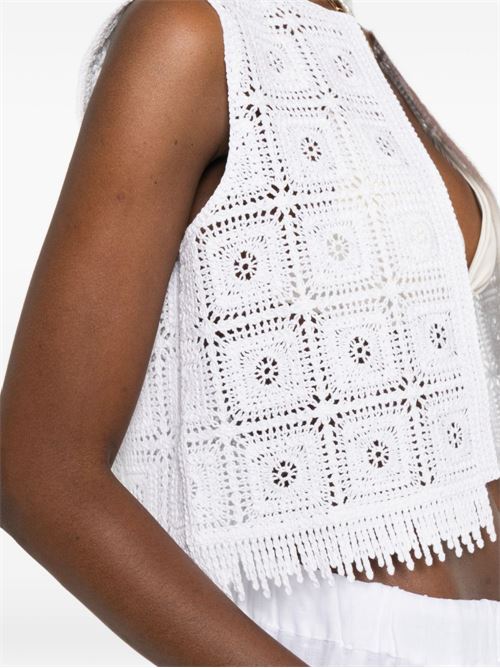 Maglia donna Emme Marella gilet crochet bianco EMME Marella | TENENTE001